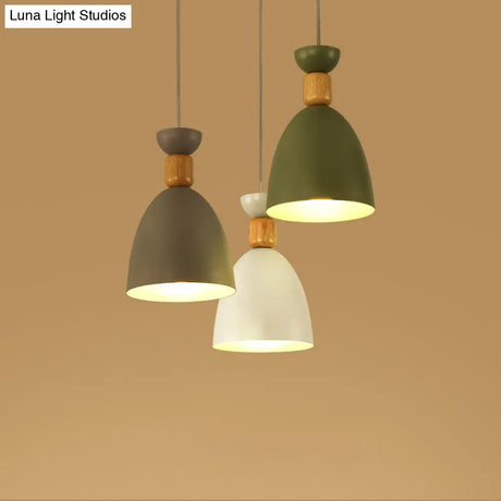 Metal Nordic-Style Down Lighting Pendant For Bell Dining Room With Single Bulb