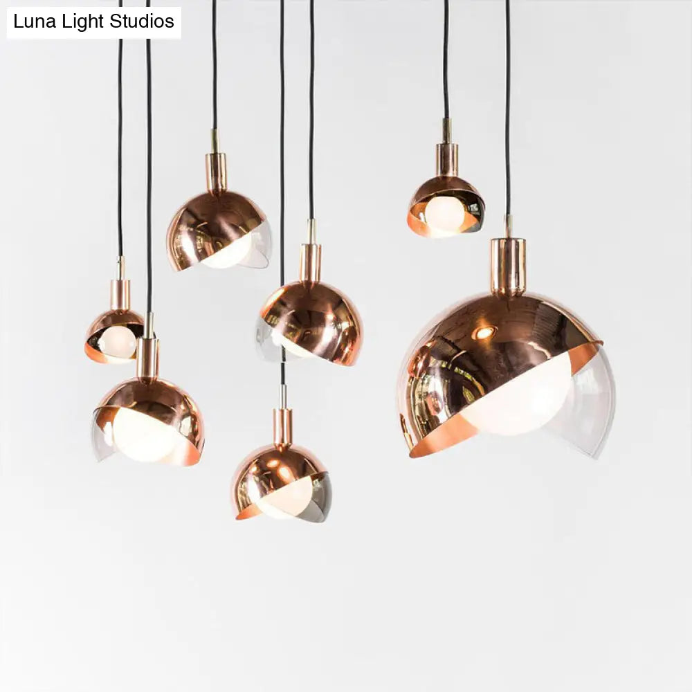 Sleek Hemisphere Metal Pendant Lamp: Simplicity In 1 Head Hanging Ceiling Light For Dining Room