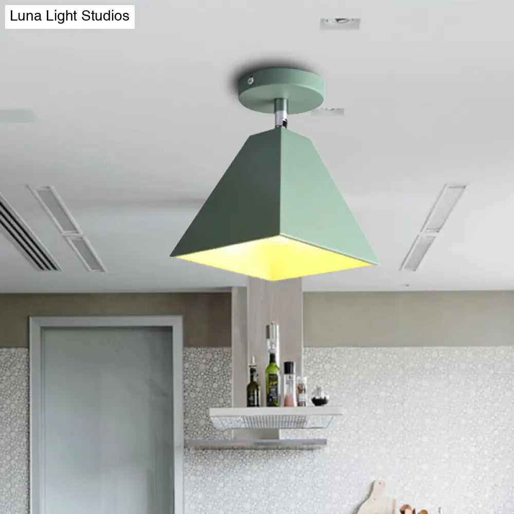 Metal Pyramid Ceiling Light For Modern Kid’s Bedroom