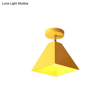 Metal Pyramid Ceiling Light For Modern Kid’s Bedroom