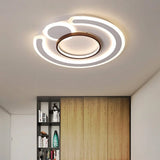 Metal Round Flush Mount Nordic White Ceiling Lamp - 16.5’/20.5’/24.5’ Wide In Warm/White /