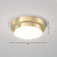Metal Simplicity Led Flush Mount Fixture In Gold - Geometric Small Aisle Ceiling Light / White Round