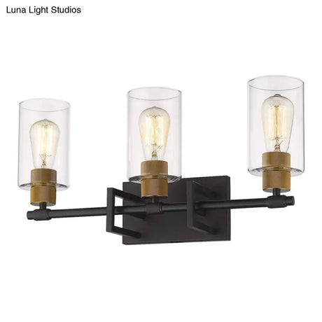 Metal Wall Mount Bathroom Sconces With Glass Shade