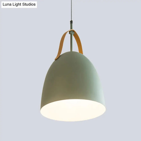 Metallic 1-Head Dome Down Lighting Ceiling Lamp In Green/White/Grey For Living Room
