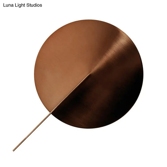 Metallic Art Deco Wall Sconce With Disk Shape And 1 Head For Stairway Lighting
