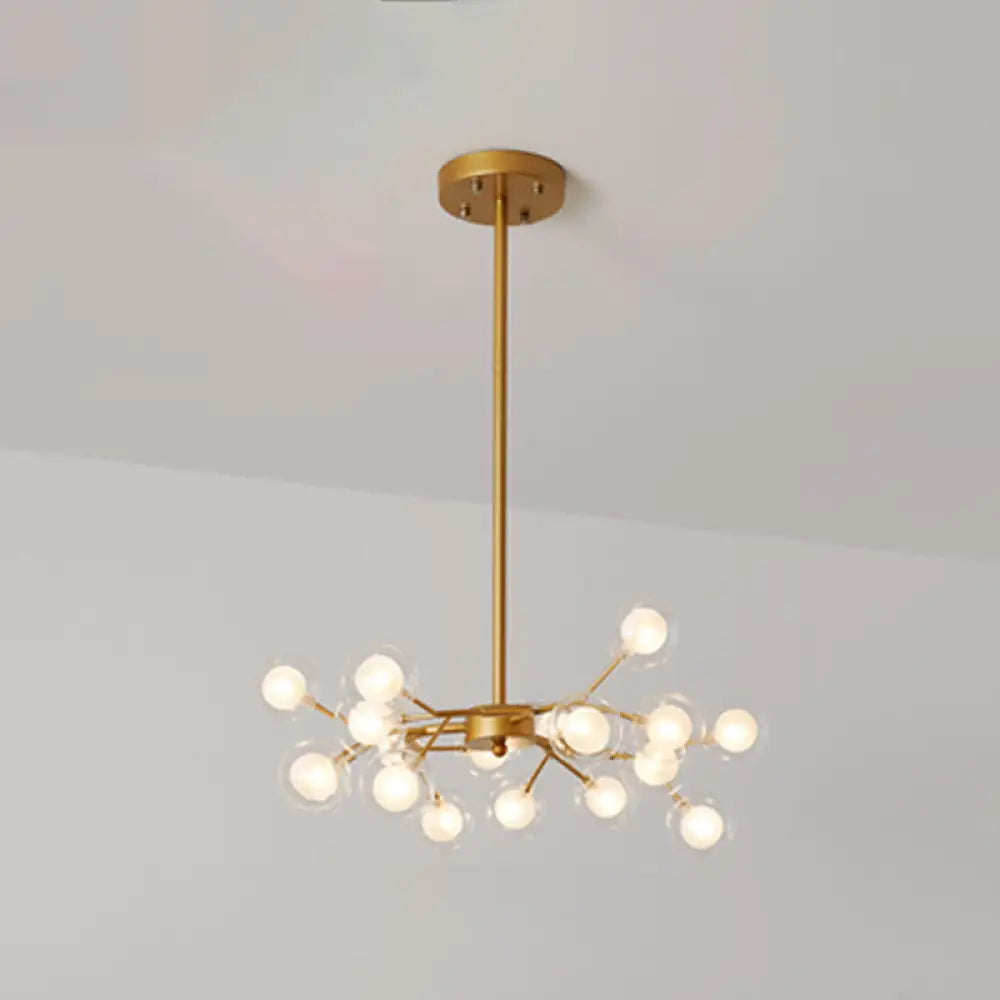 Metallic Branch Chandelier Light Simplicity Led Pendant Fixture For Living Room 18 / Gold B
