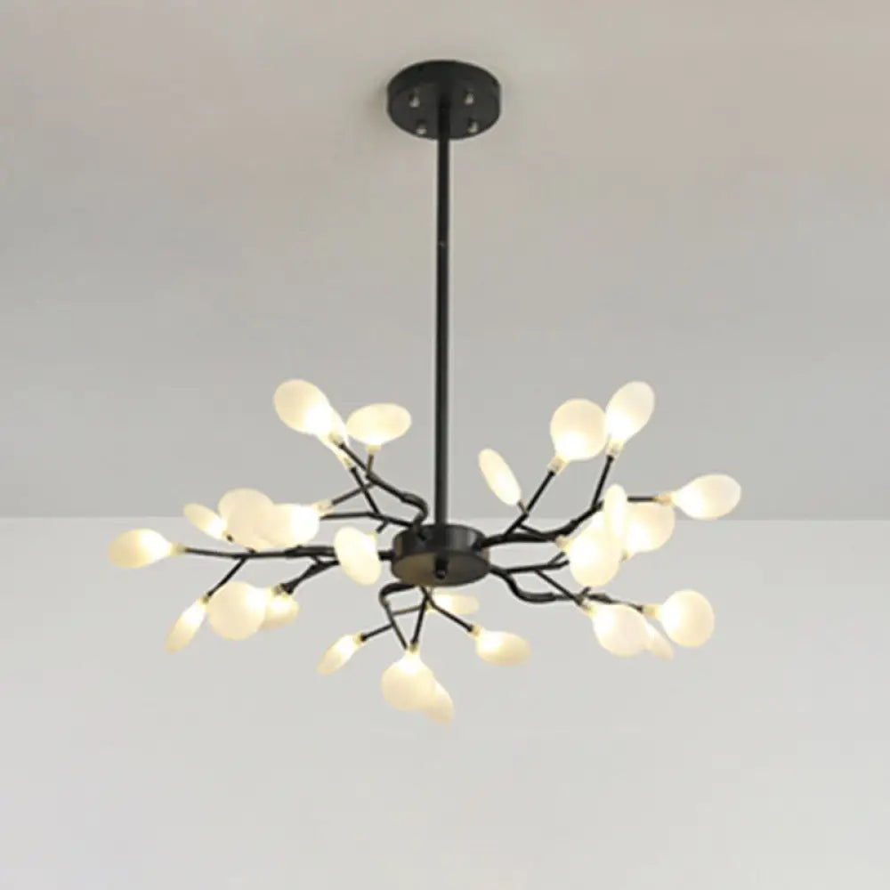 Metallic Branch Chandelier Light Simplicity Led Pendant Fixture For Living Room 30 / Black A