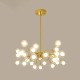 Metallic Branch Chandelier Light Simplicity Led Pendant Fixture For Living Room 30 / Gold B
