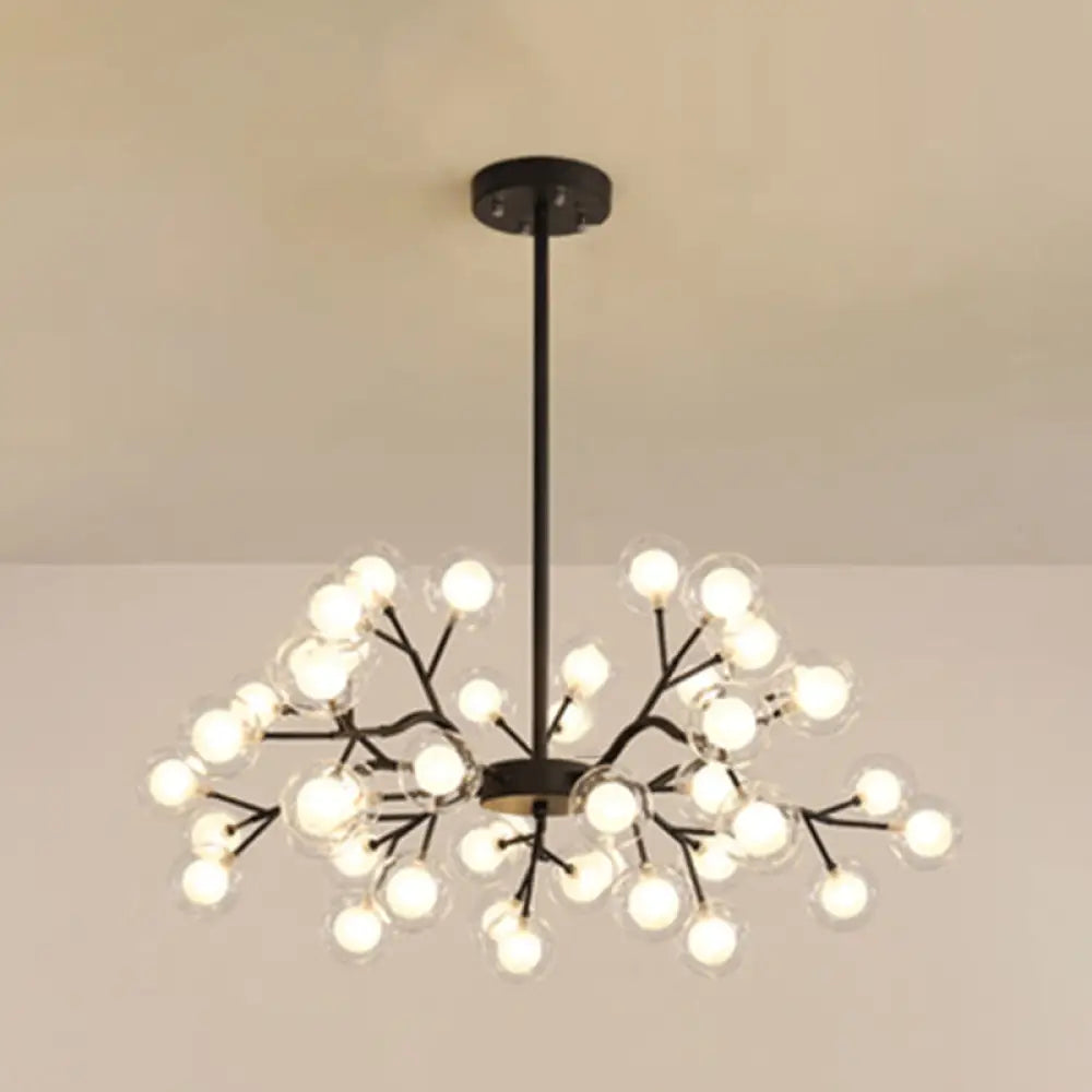 Metallic Branch Chandelier Light Simplicity Led Pendant Fixture For Living Room 45 / Black B