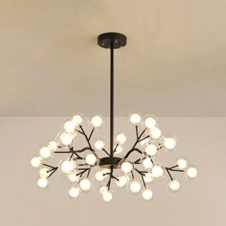 Metallic Branch Chandelier Light Simplicity Led Pendant Fixture For Living Room 45 / Black B