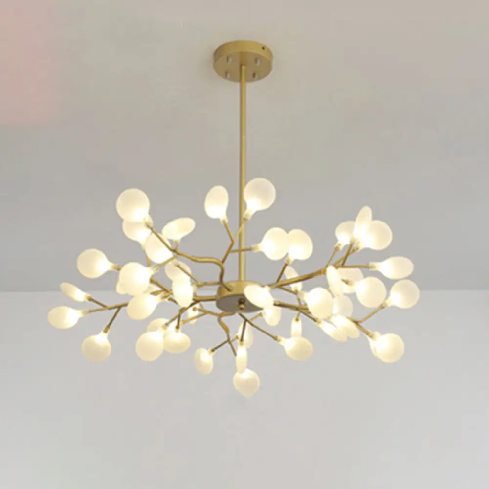 Metallic Branch Chandelier Light Simplicity Led Pendant Fixture For Living Room 45 / Gold A