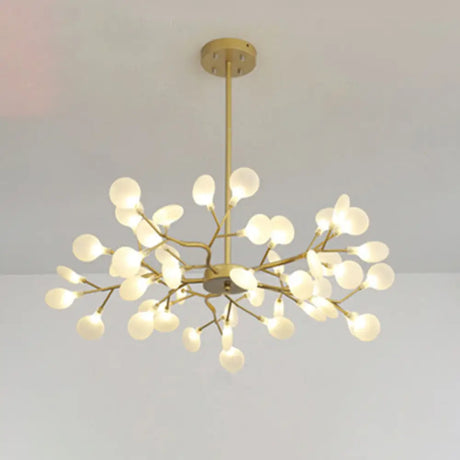 Metallic Branch Chandelier Light Simplicity Led Pendant Fixture For Living Room 45 / Gold A
