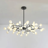 Metallic Branch Chandelier Light Simplicity Led Pendant Fixture For Living Room 54 / Black A