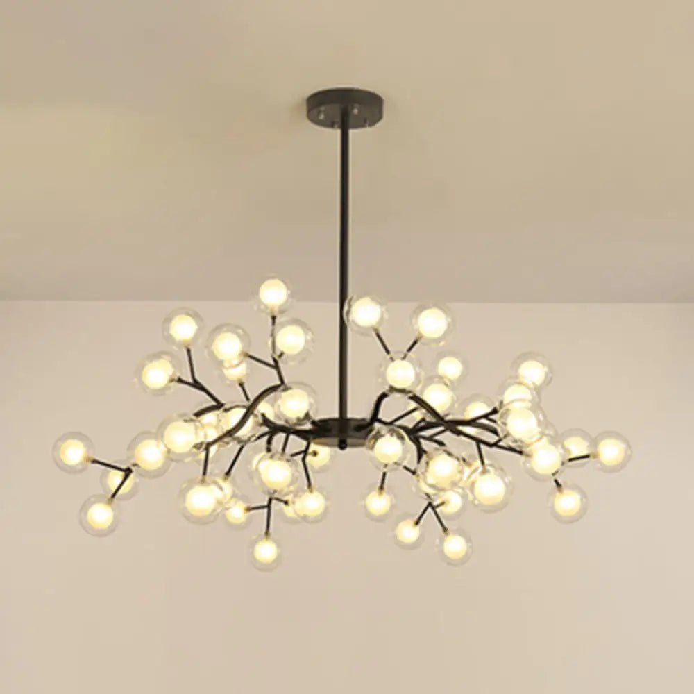 Metallic Branch Chandelier Light Simplicity Led Pendant Fixture For Living Room 54 / Black B