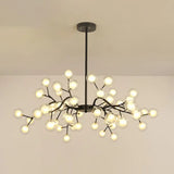 Metallic Branch Chandelier Light Simplicity Led Pendant Fixture For Living Room 54 / Black B
