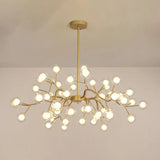 Metallic Branch Chandelier Light Simplicity Led Pendant Fixture For Living Room 54 / Gold B