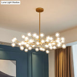 Metallic Branch Chandelier Light Simplicity Led Pendant Fixture For Living Room