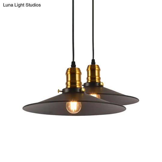 Metallic Cone Hanging Light - Industrial Style Pack Of 1/2/3 8.5’/10’ Wide Black Finish