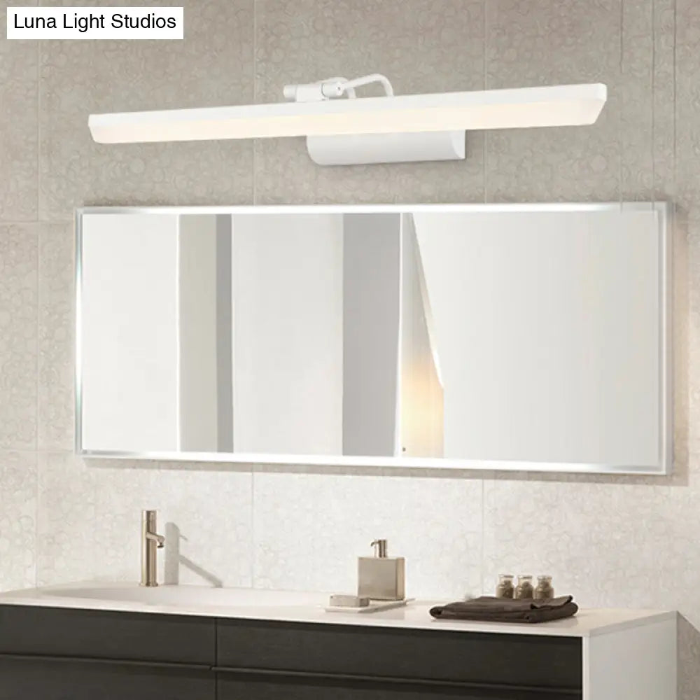 Metallic Cylinder Vanity Lamp - Led Wall Lighting For Bathroom 16/20 Long White Modern & Minimalist