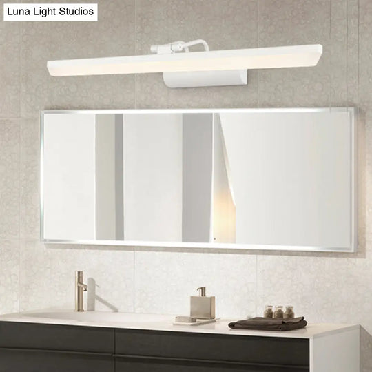 Metallic Cylinder Vanity Lamp - Led Wall Lighting For Bathroom 16/20 Long White Modern & Minimalist