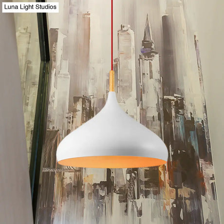 Metallic Dome Pendant Lamp - Simple Style 1 Head Black/White Ideal For Dining Rooms Available In