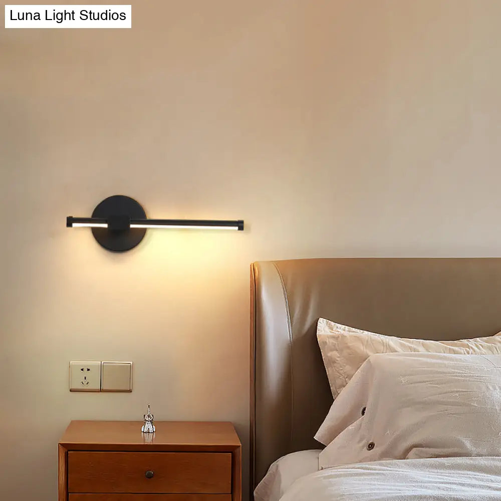 Metallic Led Stick Wall Sconce - Minimalist Bedside Lighting Solution