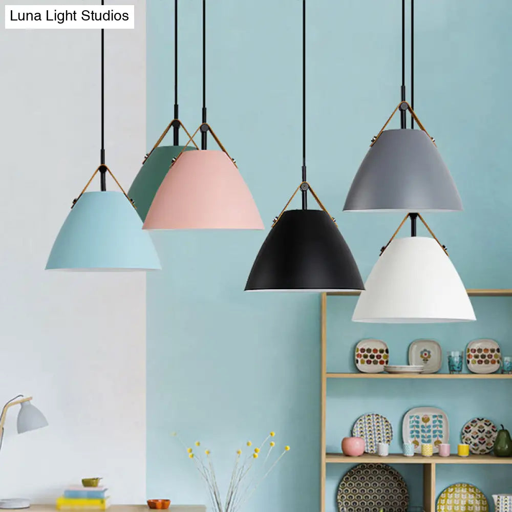 Metallic Macaron Pendant Lamp With Acrylic Diffuser - Dining Room Ceiling Light