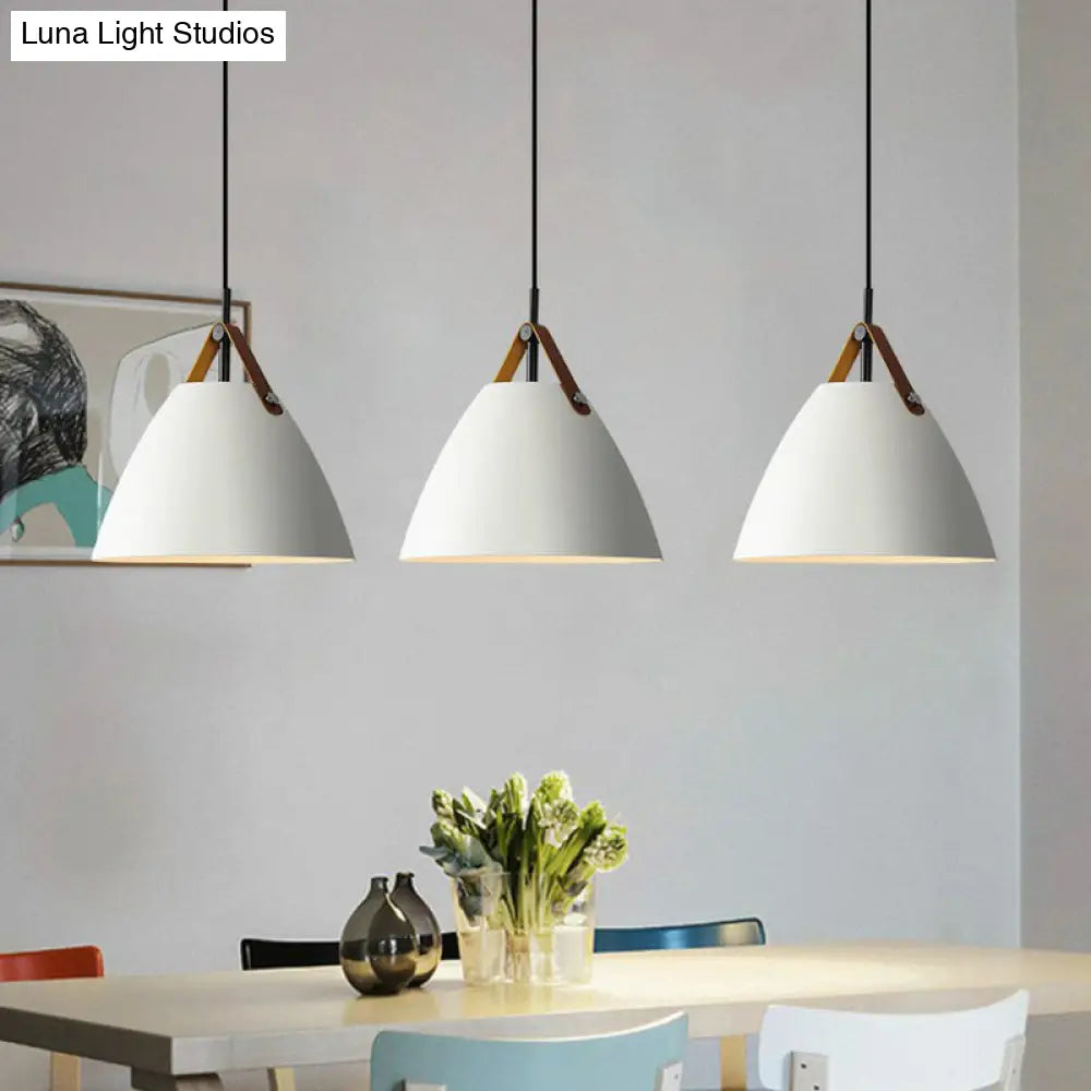 Metallic Macaron Pendant Lamp With Acrylic Diffuser - Dining Room Ceiling Light White / 10.5