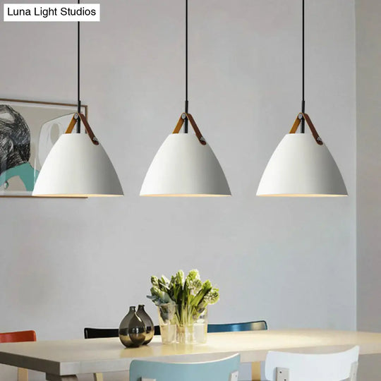 Metallic Macaron Pendant Lamp With Acrylic Diffuser - Dining Room Ceiling Light White / 10.5