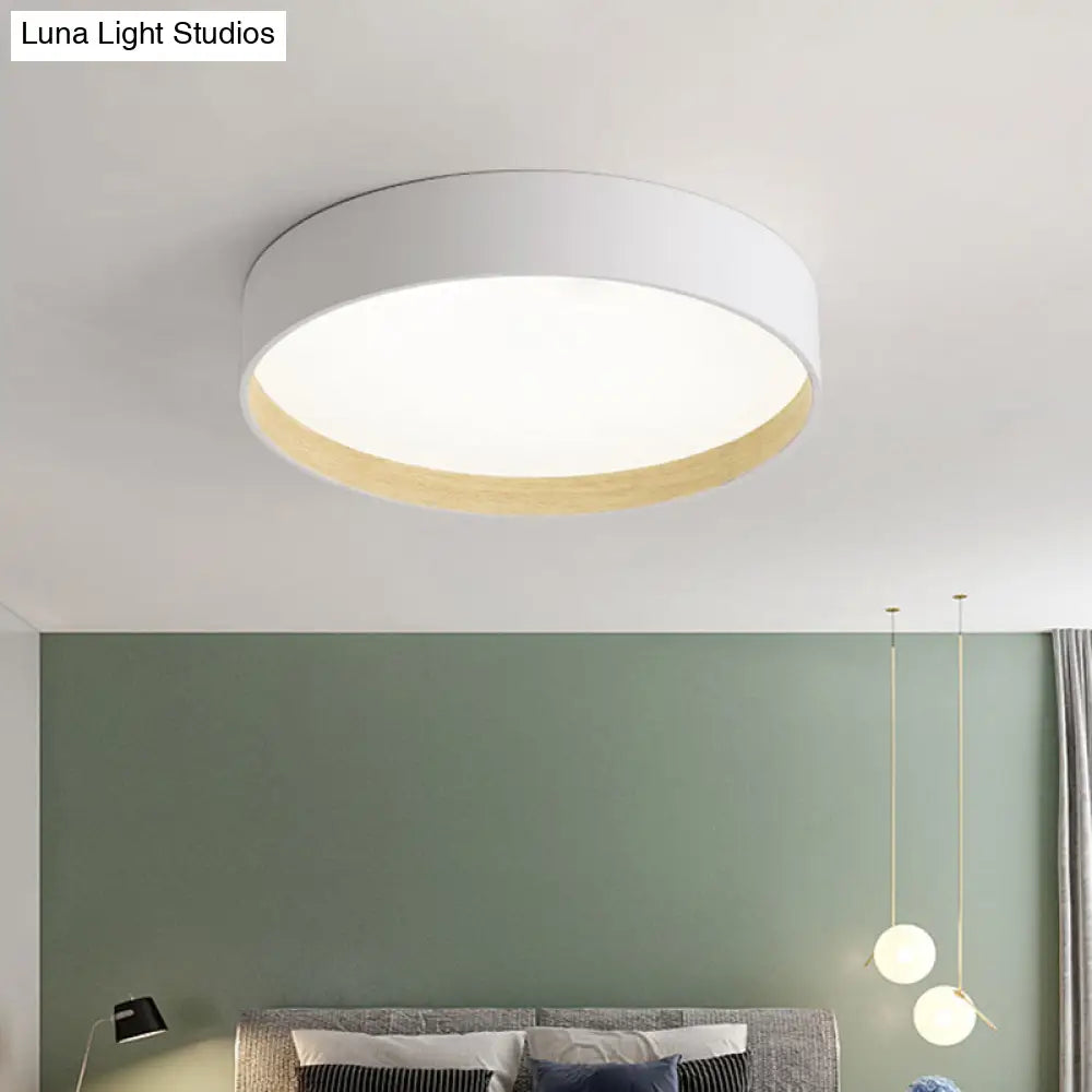 Metallic Modern Drum Flush Mount Ceiling Light Fixture