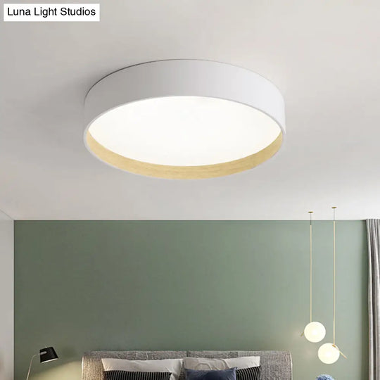 Metallic Modern Drum Flush Mount Ceiling Light Fixture
