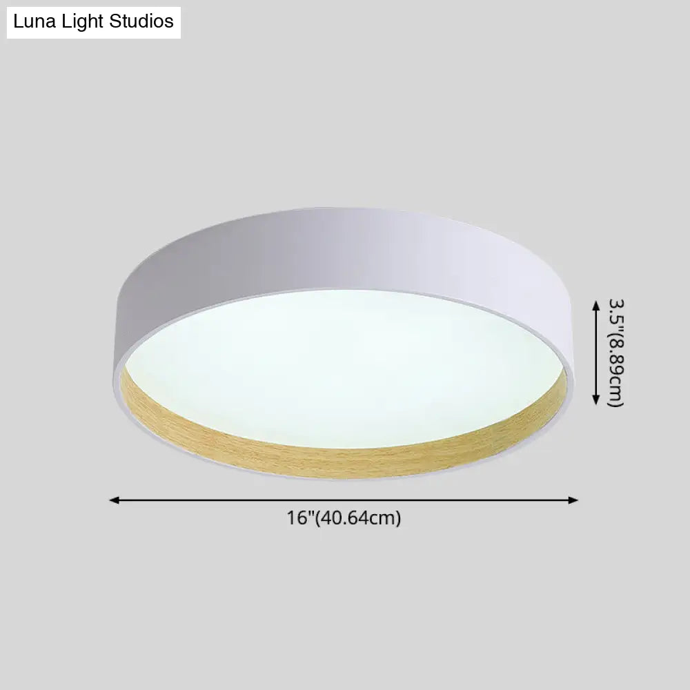 Metallic Modern Drum Flush Mount Ceiling Light Fixture