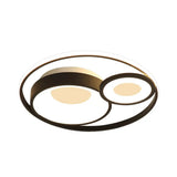 Metallic Nordic Led Flush Mount Ceiling Light - 3 Circles 16/19.5 Wide Warm/White (Black/White)