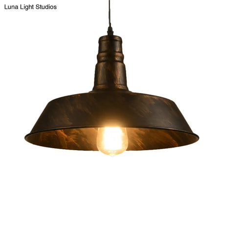 Metallic Pendant Light Barn Shade - Industrial Down Lighting For Kitchen