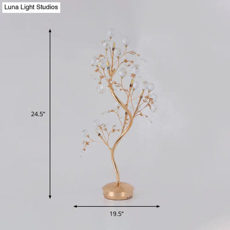 Mia - Gold Branch Beveled Crystal Table Light Postmodern Living Room Led Nightstand Lighting In