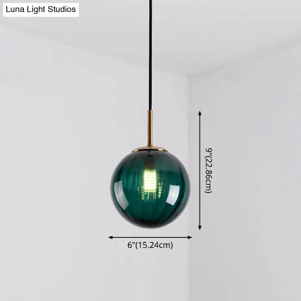 Brass Pendant Light Kit - Mid-Century Glass 1-Light Restaurant Drop