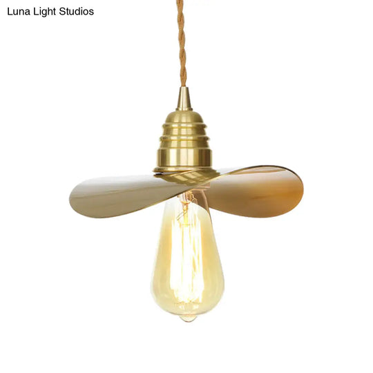 Mid-Century Brass Dining Table Pendant Light - 9.5/8 W 1 Bulb Amber Glass Shade