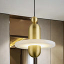 Mid Century Marble Pendant Lamp - Dress-Like Design Gold-White 1 Head Perfect For Bedrooms Gold