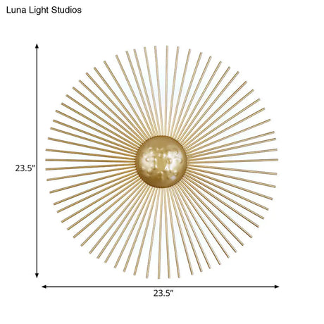 Mid Century Metal Brass Led Circle Wall Sconce Light Multiple Sizes (8/12/16 Dia)