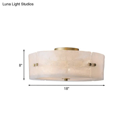 Mid Century White Glass Flush Mount Ceiling Light With 4 - Bulb Circle Design