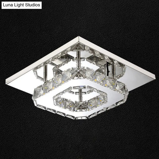 Mini Crystal-Encrusted Led Ceiling Light For Bedroom
