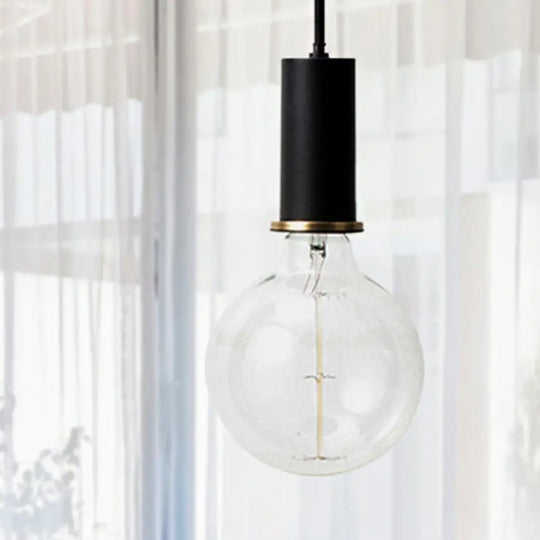 Mini Hanging Macaron Loft Metal Pendant Light - Single In Black/Blue/Pink/White Perfect For Cafes