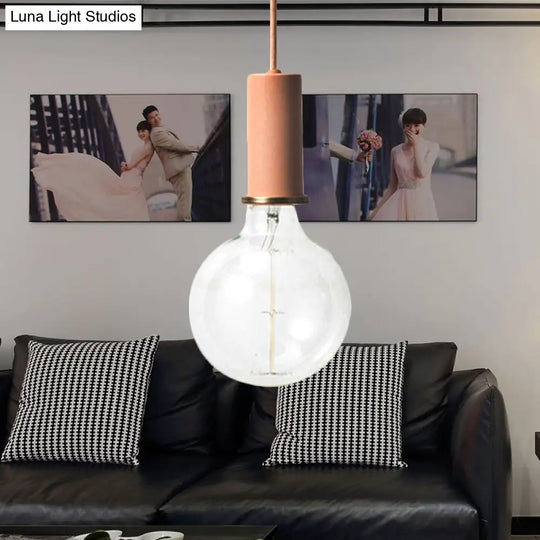 Mini Hanging Macaron Loft Metal Pendant Light - Single In Black/Blue/Pink/White Perfect For Cafes