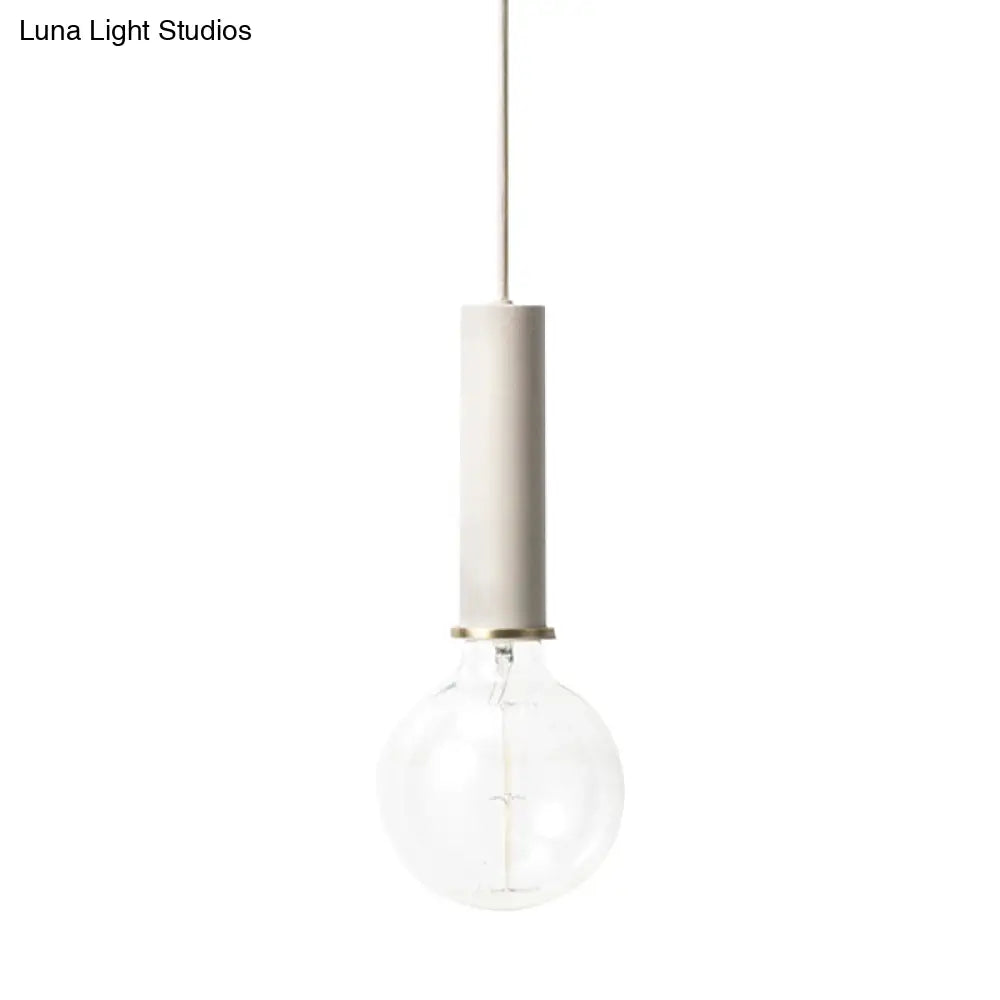Mini Hanging Macaron Loft Metal Pendant Light - Single In Black/Blue/Pink/White Perfect For Cafes