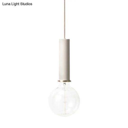 Mini Hanging Macaron Loft Metal Pendant Light - Single In Black/Blue/Pink/White Perfect For Cafes