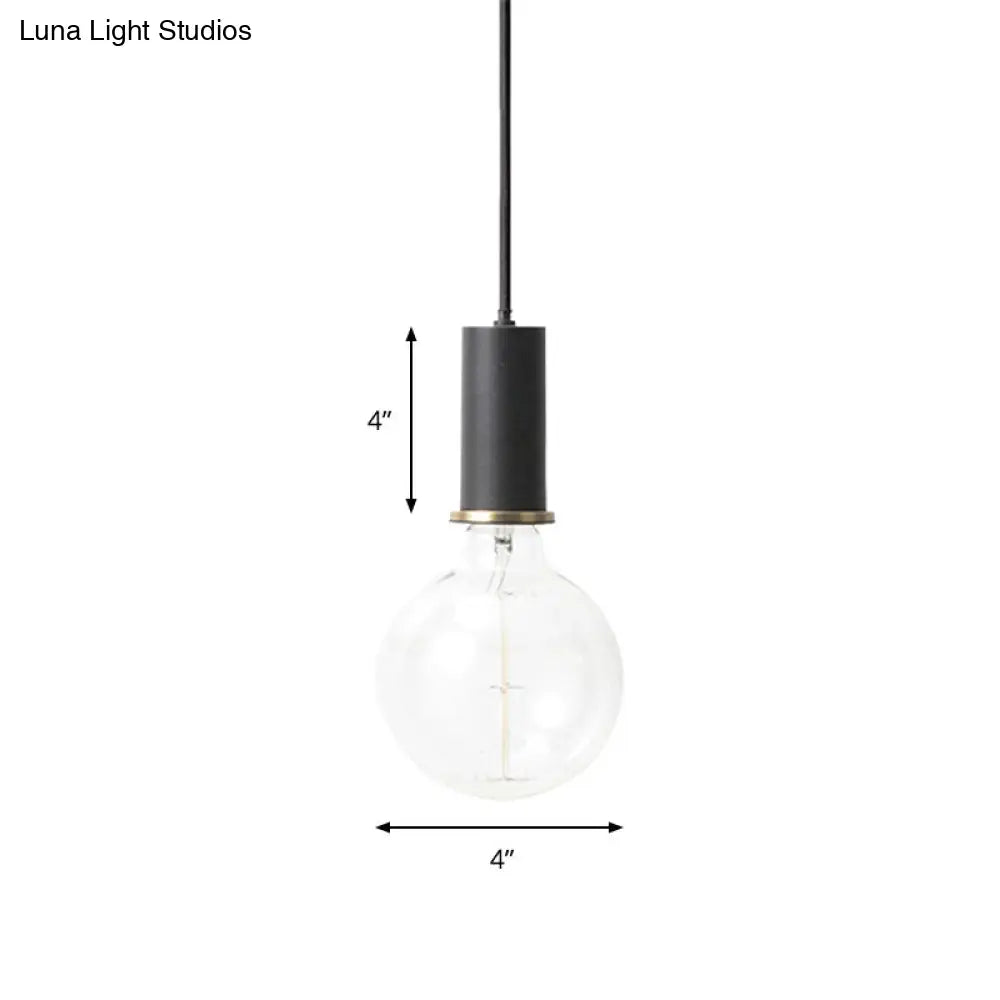 Mini Macaron Loft Metal Pendant Light - Single Hanging Lamp For Cafes Black/Blue/Pink/White