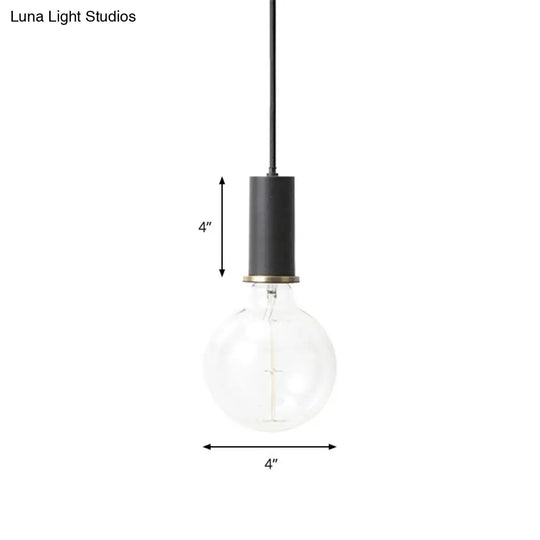 Mini Macaron Loft Metal Pendant Light - Single Hanging Lamp For Cafes Black/Blue/Pink/White