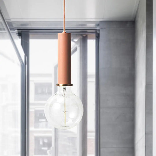 Mini Hanging Macaron Loft Metal Pendant Light - Single In Black/Blue/Pink/White Perfect For Cafes
