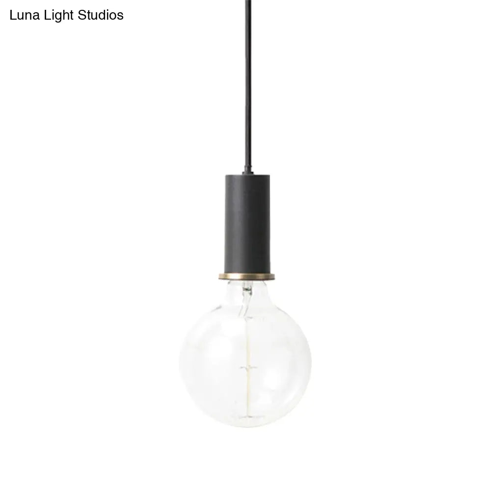 Mini Hanging Macaron Loft Metal Pendant Light - Single In Black/Blue/Pink/White Perfect For Cafes