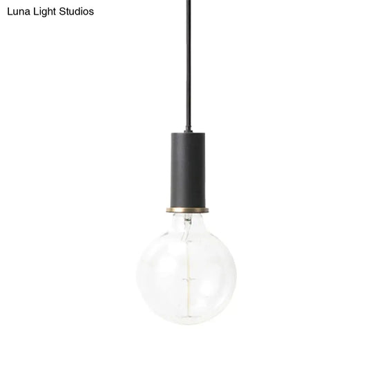 Mini Hanging Macaron Loft Metal Pendant Light - Single In Black/Blue/Pink/White Perfect For Cafes